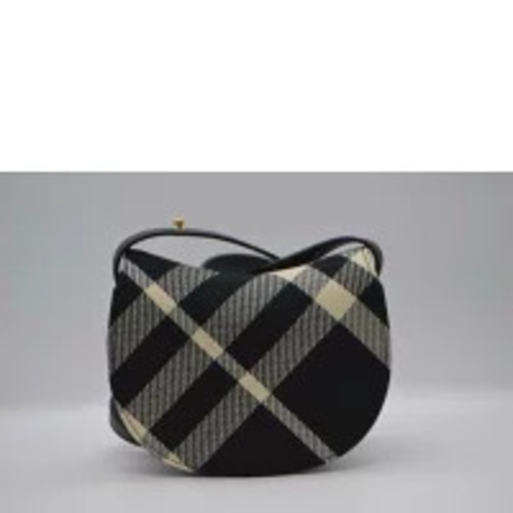 Burberry Horse Locking S Bag Check Leather Shoulder Black